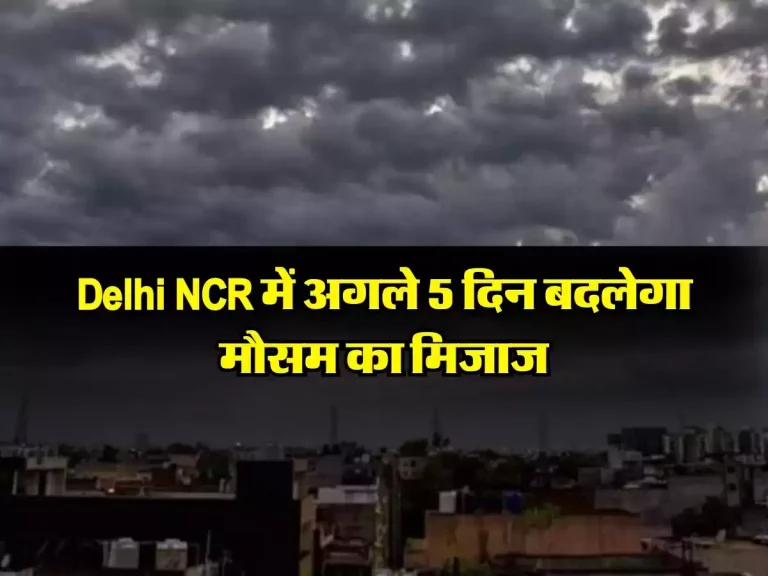 Delhi NCR में अगले 5 दिन बदलेगा मौसम का मिजाज, IMD ने की भविष्यवाणी
