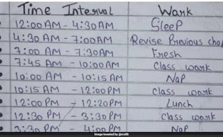 सोने के लिए महज साढ़े 4 घंटे, JEE की तैयारी कर रहे लड़के का टाइम टेबल हुआ वायरल