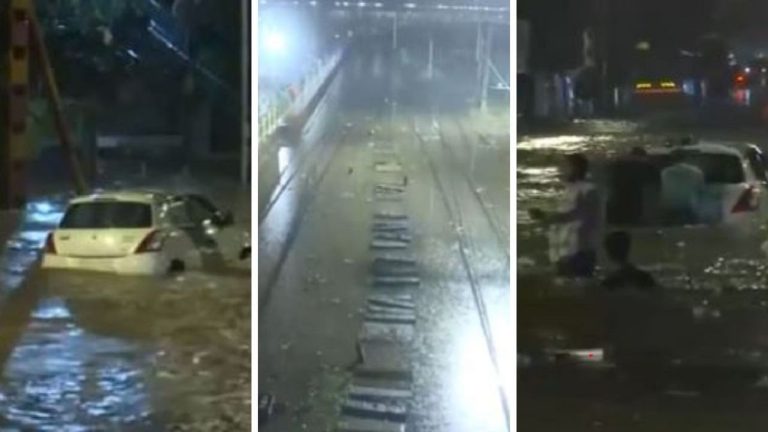 मुंबई बनी ‘समंदर’, बाढ़ जैसे हालात…डूबते दिखे वाहन, ट्रेनों के रूट डायवर्ट, आज के लिए IMD का अलर्ट