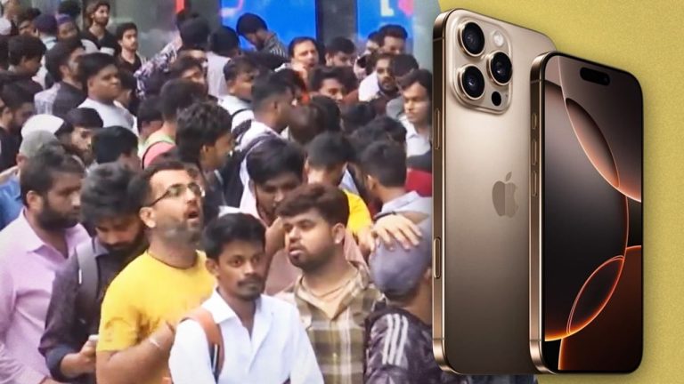 iPhone खरीदने के लिए बेताब हुए लोग,  एपल स्टोर पर बढ़ती जा रही है भीड़